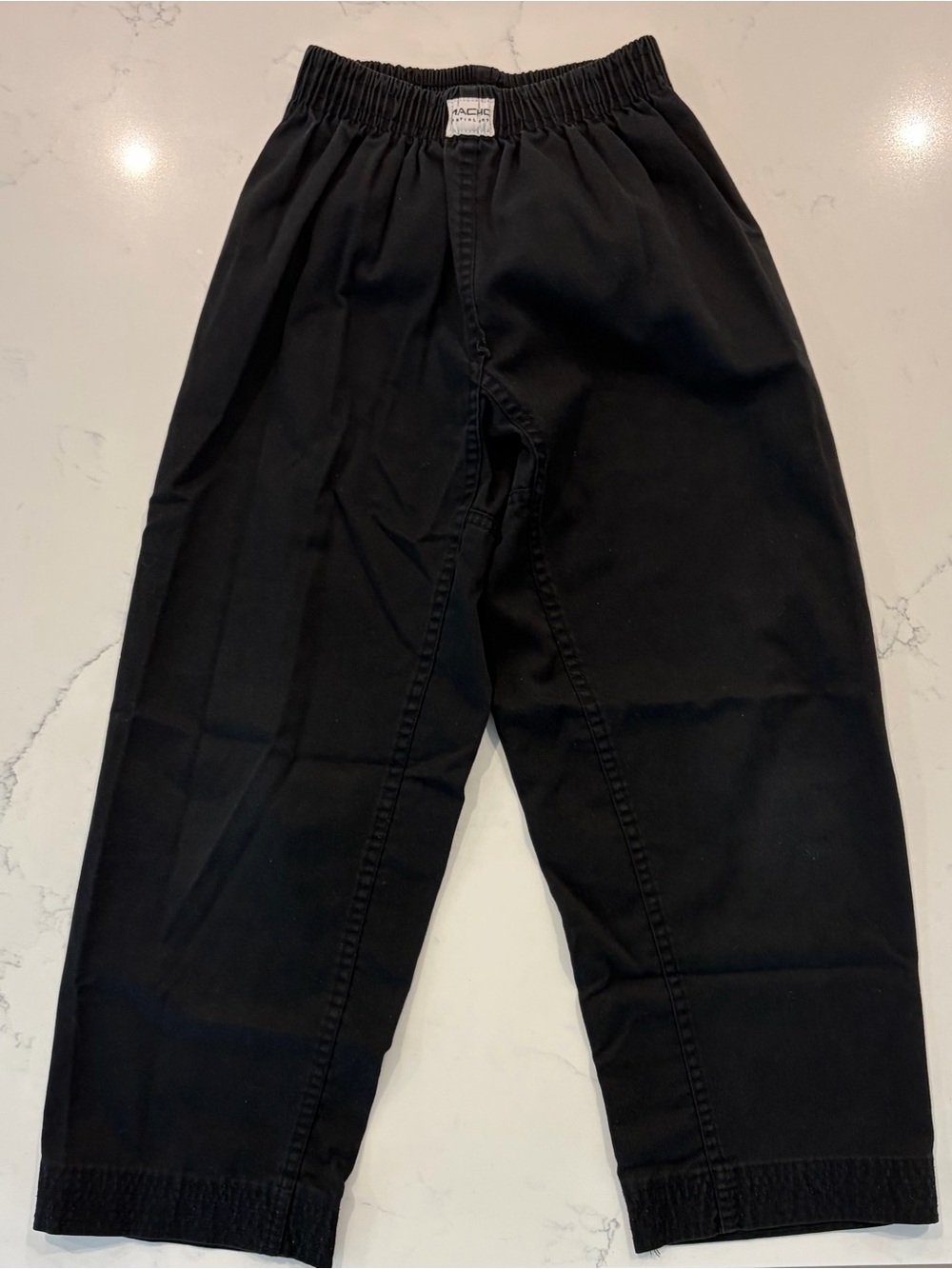 Black Elastic Waist Casual Pants